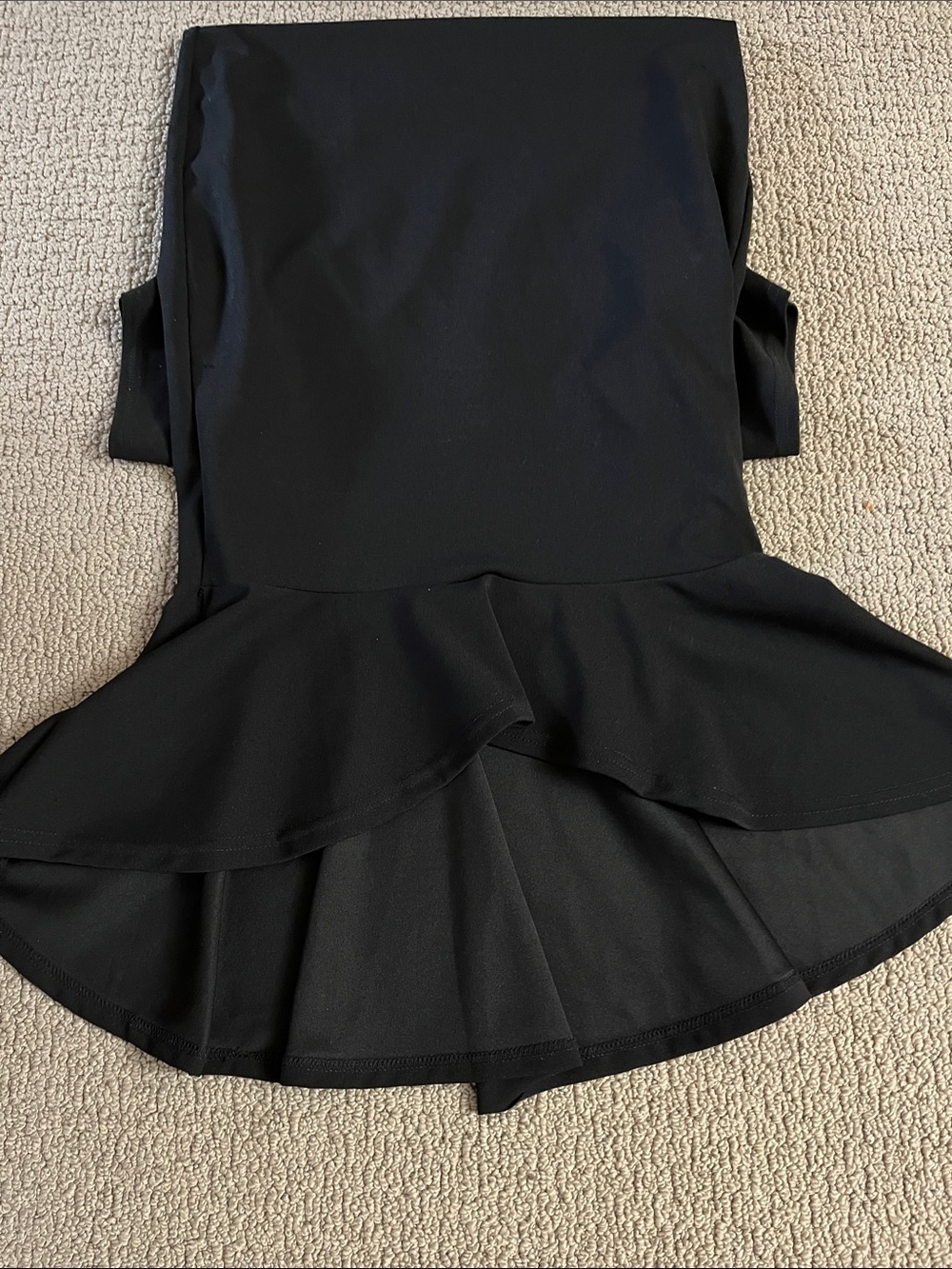 Missguided Black off shoulder High-Low flounce Ruffle bottom Dress